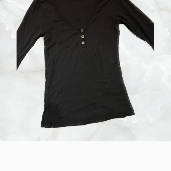 Y2k Medium Black V-Neck Buttoned Womens Top Old Navy - Picture 11 of 13